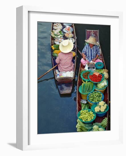 Floating Market, Damnoen Saduak, Ratchaburi Province, Thailand, Southeast Asia, Asia-null-Framed Photographic Print