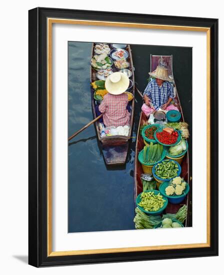 Floating Market, Damnoen Saduak, Ratchaburi Province, Thailand, Southeast Asia, Asia-null-Framed Photographic Print