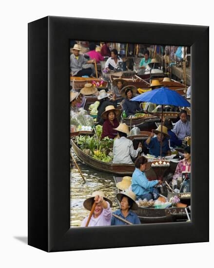 Floating Market, Damnoen Saduak, Thailand-Alan Copson-Framed Premier Image Canvas