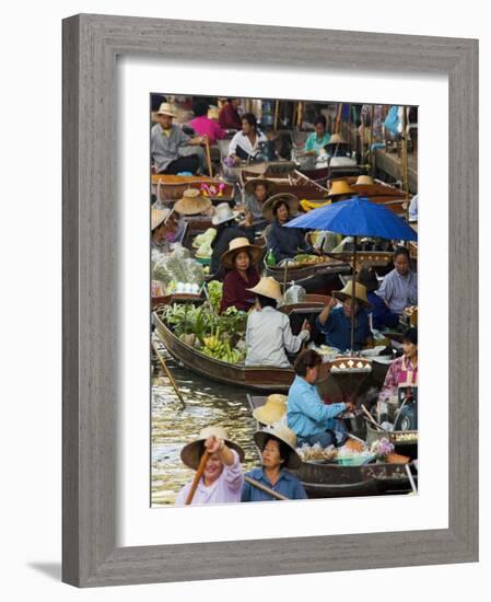 Floating Market, Damnoen Saduak, Thailand-Alan Copson-Framed Photographic Print