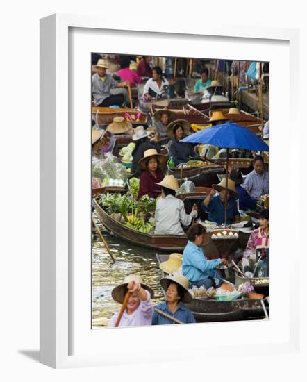 Floating Market, Damnoen Saduak, Thailand-Alan Copson-Framed Photographic Print