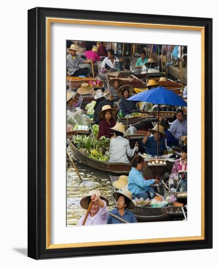 Floating Market, Damnoen Saduak, Thailand-Alan Copson-Framed Photographic Print