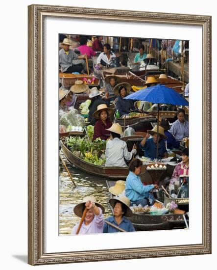 Floating Market, Damnoen Saduak, Thailand-Alan Copson-Framed Photographic Print