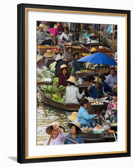 Floating Market, Damnoen Saduak, Thailand-Alan Copson-Framed Photographic Print