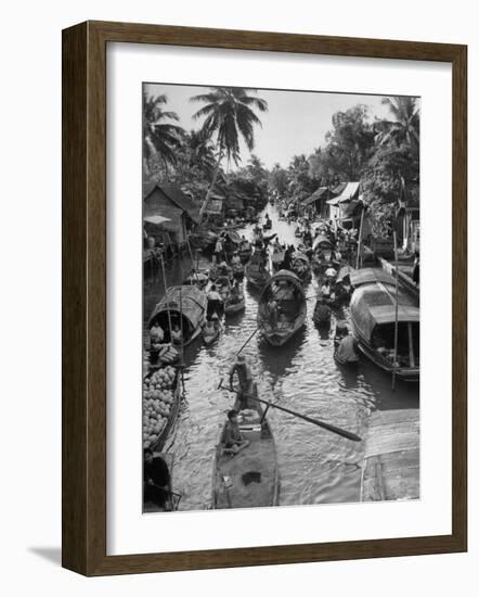 Floating Market in Bangkok-Dmitri Kessel-Framed Photographic Print