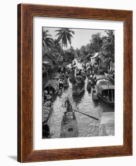 Floating Market in Bangkok-Dmitri Kessel-Framed Photographic Print