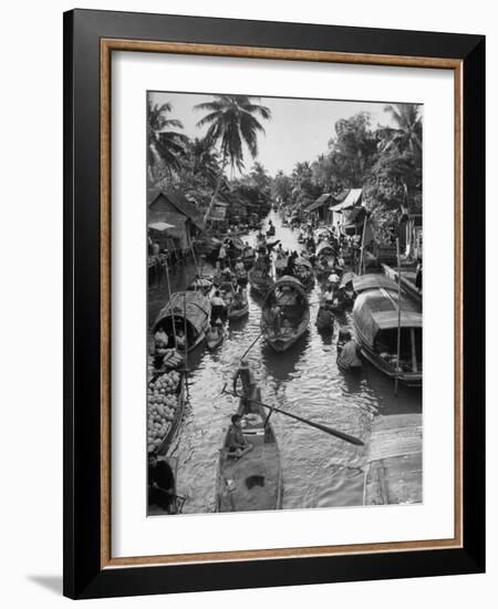 Floating Market in Bangkok-Dmitri Kessel-Framed Photographic Print