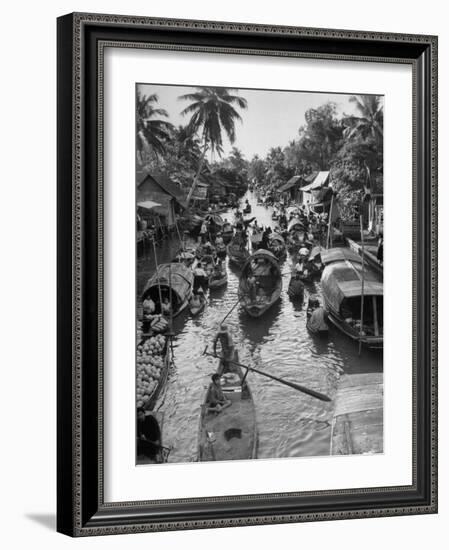 Floating Market in Bangkok-Dmitri Kessel-Framed Photographic Print