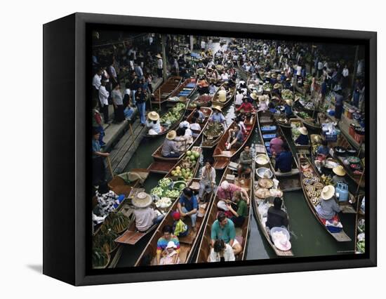 Floating Market, Near Bangkok, Thailand, Southeast Asia-Liba Taylor-Framed Premier Image Canvas