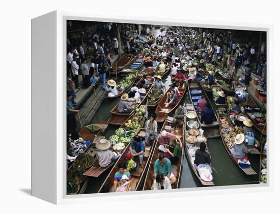 Floating Market, Near Bangkok, Thailand, Southeast Asia-Liba Taylor-Framed Premier Image Canvas