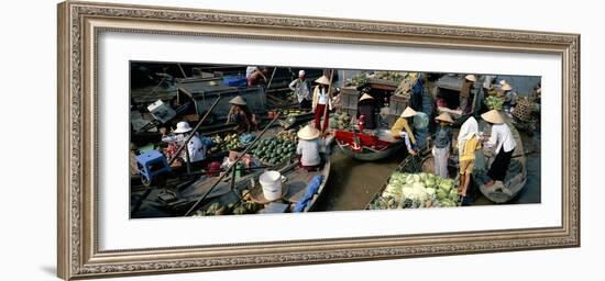 Floating Market of Cai Rang, Can Tho, Mekong Delta, Vietnam, Indochina, Southeast Asia, Asia-Bruno Morandi-Framed Photographic Print