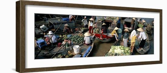 Floating Market of Cai Rang, Can Tho, Mekong Delta, Vietnam, Indochina, Southeast Asia, Asia-Bruno Morandi-Framed Photographic Print