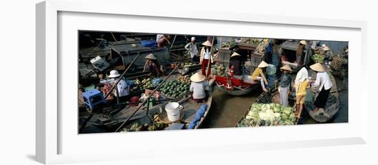 Floating Market of Cai Rang, Can Tho, Mekong Delta, Vietnam, Indochina, Southeast Asia, Asia-Bruno Morandi-Framed Photographic Print