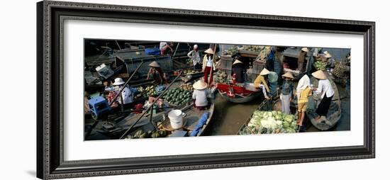 Floating Market of Cai Rang, Can Tho, Mekong Delta, Vietnam, Indochina, Southeast Asia, Asia-Bruno Morandi-Framed Photographic Print