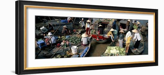 Floating Market of Cai Rang, Can Tho, Mekong Delta, Vietnam, Indochina, Southeast Asia, Asia-Bruno Morandi-Framed Photographic Print