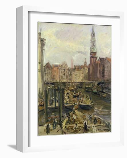 Floating Market on a Canal in Hamburg, 1905-Max Slevogt-Framed Giclee Print