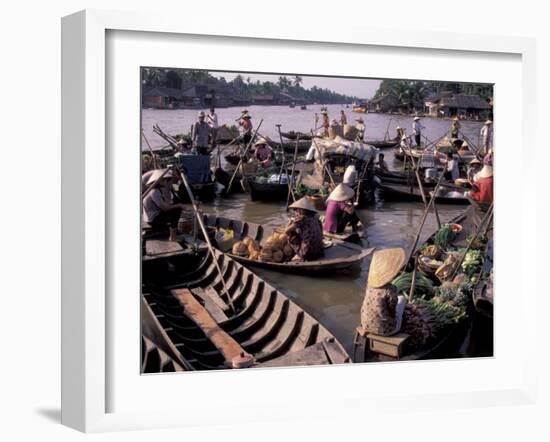Floating Market on Mekong River, Mekong Delta, Vietnam-Keren Su-Framed Photographic Print