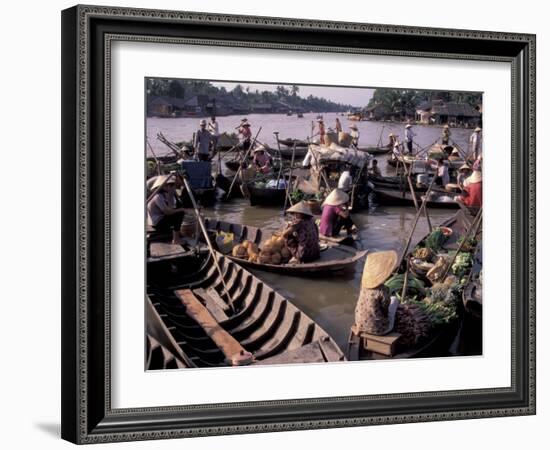 Floating Market on Mekong River, Mekong Delta, Vietnam-Keren Su-Framed Photographic Print