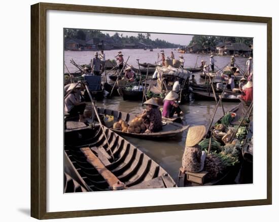 Floating Market on Mekong River, Mekong Delta, Vietnam-Keren Su-Framed Photographic Print
