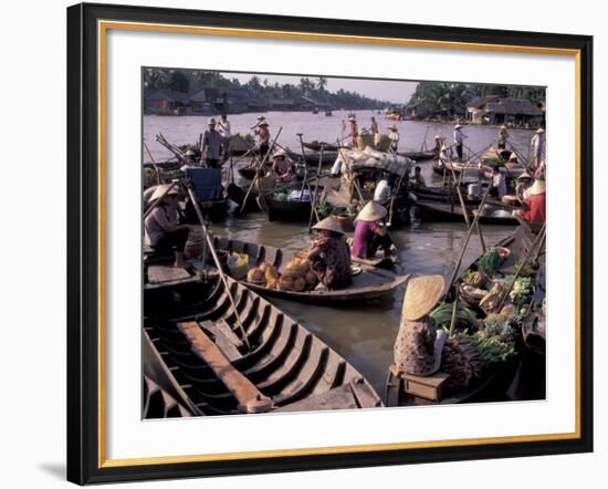 Floating Market on Mekong River, Mekong Delta, Vietnam-Keren Su-Framed Photographic Print