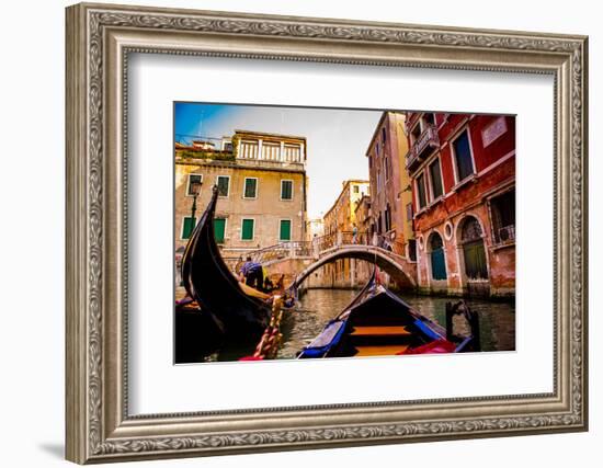 Floating on a Gondola, Venice, UNESCO World Heritage Site, Veneto, Italy, Europe-Laura Grier-Framed Photographic Print