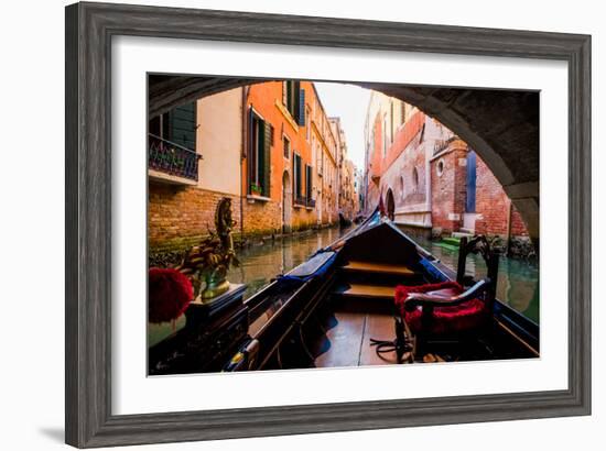 Floating on a Gondola, Venice, UNESCO World Heritage Site, Veneto, Italy, Europe-Laura Grier-Framed Photographic Print