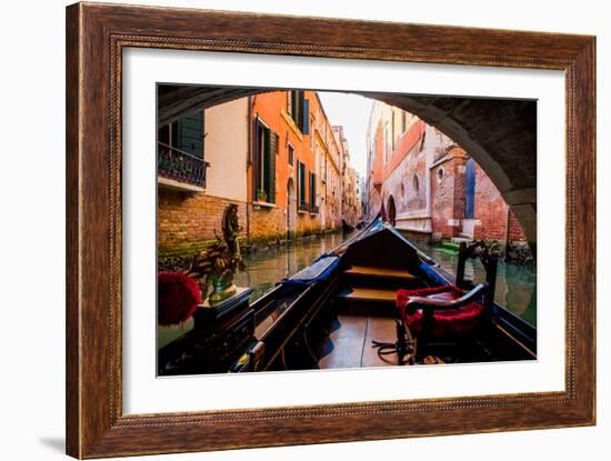 Floating on a Gondola, Venice, UNESCO World Heritage Site, Veneto, Italy, Europe-Laura Grier-Framed Photographic Print