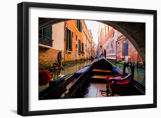 Floating on a Gondola, Venice, UNESCO World Heritage Site, Veneto, Italy, Europe-Laura Grier-Framed Photographic Print