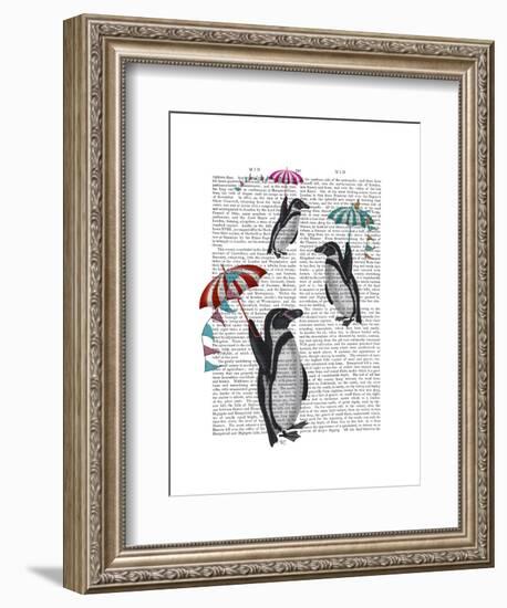 Floating Penguins-Fab Funky-Framed Art Print