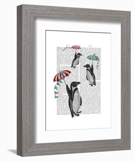 Floating Penguins-Fab Funky-Framed Art Print