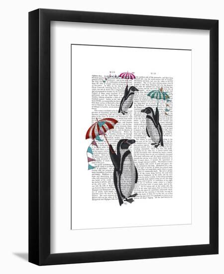 Floating Penguins-Fab Funky-Framed Art Print