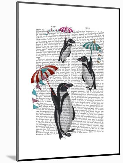 Floating Penguins-Fab Funky-Mounted Art Print