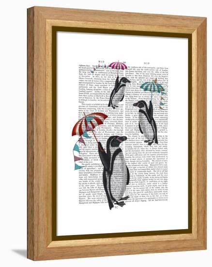 Floating Penguins-Fab Funky-Framed Stretched Canvas