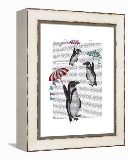 Floating Penguins-Fab Funky-Framed Stretched Canvas