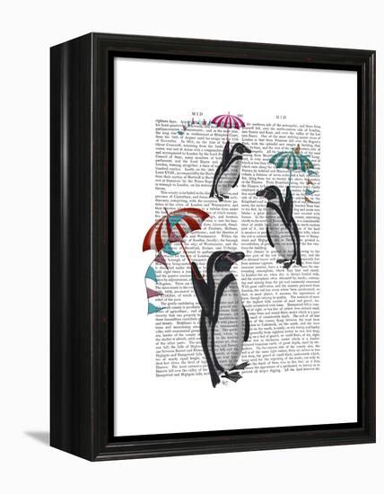 Floating Penguins-Fab Funky-Framed Stretched Canvas