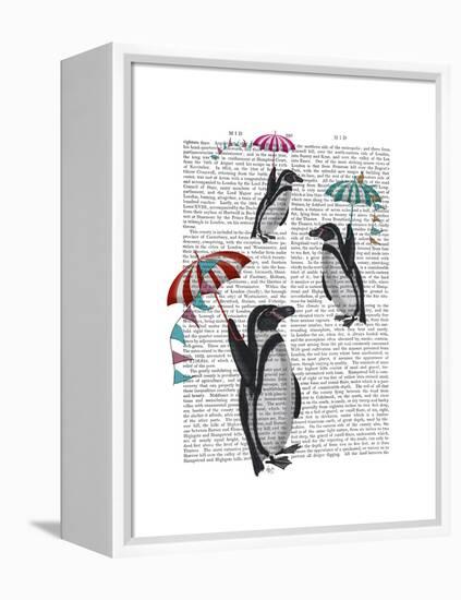 Floating Penguins-Fab Funky-Framed Stretched Canvas