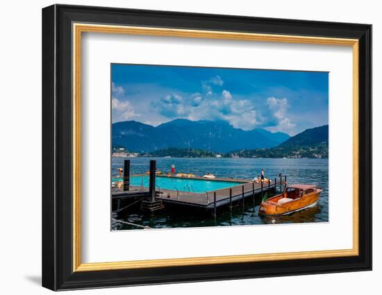 Floating Pool at Grand Hotel Tremezzo, Lake Como, Lombardy, Italy, Europe-Laura Grier-Framed Photographic Print