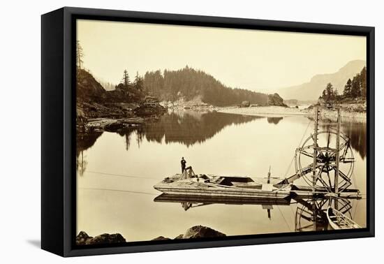 Floating Salmon Wheel, Cascades, 1867-Carleton Emmons Watkins-Framed Premier Image Canvas