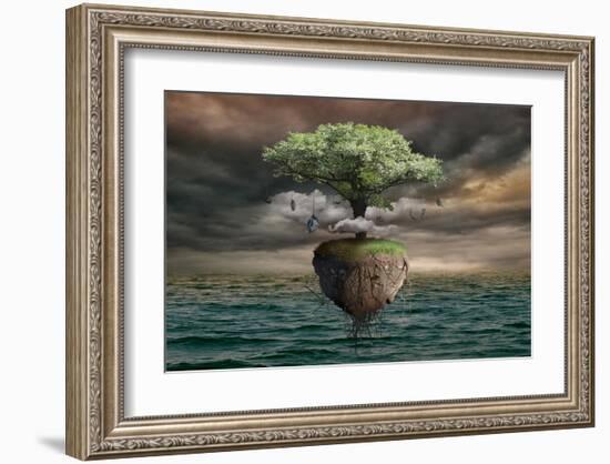 Floating Tree-null-Framed Art Print