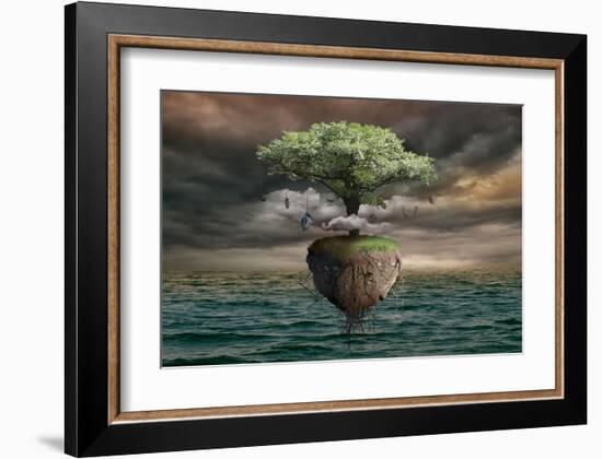 Floating Tree-null-Framed Art Print