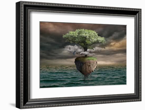 Floating Tree-null-Framed Art Print