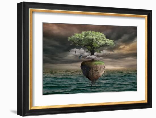 Floating Tree-null-Framed Art Print