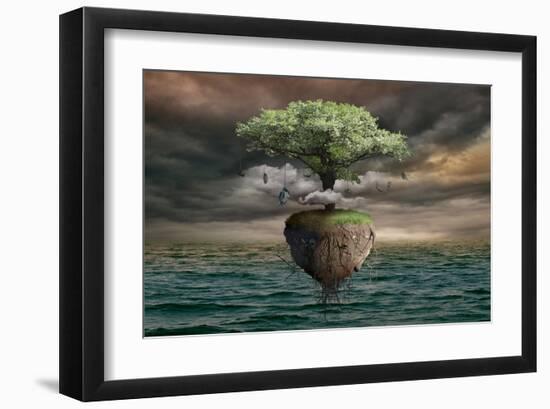 Floating Tree-null-Framed Art Print