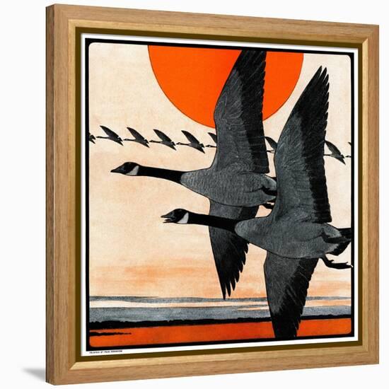 "Flock of Geese in Formation,"November 15, 1924-Paul Bransom-Framed Premier Image Canvas