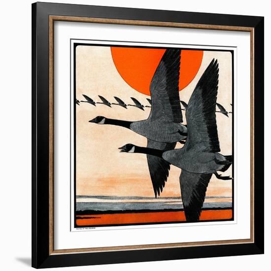 "Flock of Geese in Formation,"November 15, 1924-Paul Bransom-Framed Giclee Print