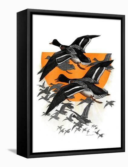 Flock of Geese-Charles Bull-Framed Premier Image Canvas