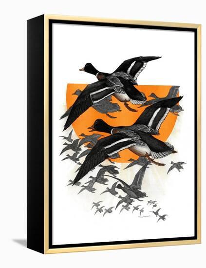 Flock of Geese-Charles Bull-Framed Premier Image Canvas