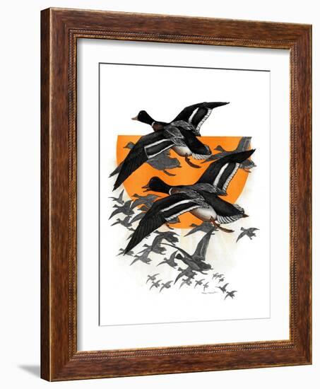 Flock of Geese-Charles Bull-Framed Giclee Print