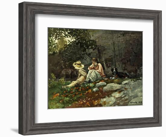 Flock of Sheep, Houghton Farm, 1878-Winslow Homer-Framed Giclee Print