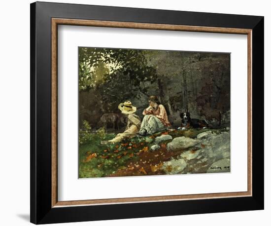 Flock of Sheep, Houghton Farm, 1878-Winslow Homer-Framed Giclee Print